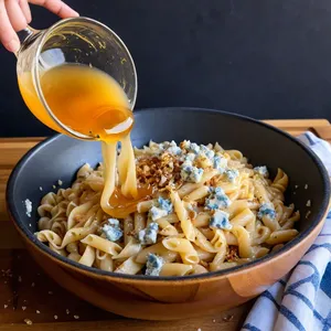 Рецепт Паста из копченой груши с голубым сыром и медом - Сборка блюда