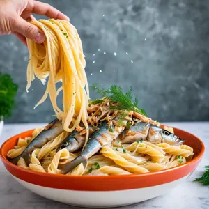 Рецепт Паста из копченой скумбрии с хреном и сливочным сыром - Смешивание ингредиентов
