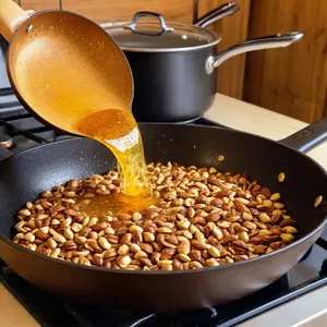 Рецепт Паста из печеных кабачков с чесноком и кедровыми орехами - Обжарка кедровых орехов