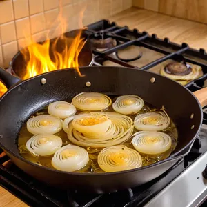 Рецепт Паста из запеченной тыквы с фетой и жареным луком - Жарка лука
