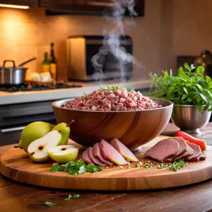 Рецепт Пельмени с дикой уткой и грушей в медово-горчичном соусе - Приготовление начинки