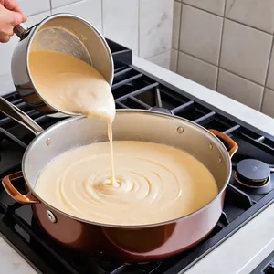 Рецепт Пельмени с курицей и шампиньонами в сливочном соусе - Приготовление сливочного соуса