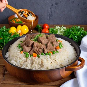 Рецепт Плов с бараниной и алычой - Перемешивание и подача