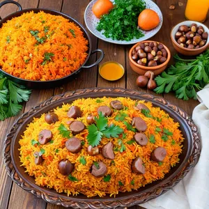 Рецепт Плов с бараниной и каштанами - Подача