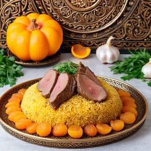 Рецепт Плов с бараниной и курагой - Подача плова