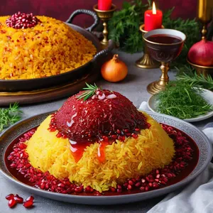 Рецепт Плов с фазаном и гранатовым соусом - Подача с гранатовым соусом
