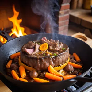 Рецепт Плов с ягненком и барбарисом - Обжарка мяса и овощей