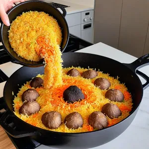 Рецепт Плов с кроликом и трюфелями - Добавление риса и трюфелей