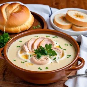 Рецепт Потаж из копченой курицы с сельдереем и плавленым сыром - Завершение и подача