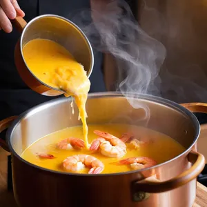 Рецепт Потаж из креветок с шафраном и сливочным сыром - Добавление сливочного сыра
