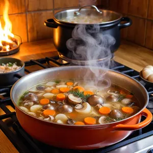 Рецепт Потаж из лесных грибов с тимьяном и сливками - Варка потажа
