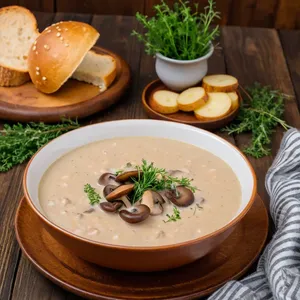 Рецепт Потаж из лесных грибов с тимьяном и сливками - Подача