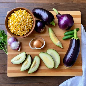 Рецепт Рагу с баклажанами и кукурузой в кокосово-карри соусе - Подготовка овощей