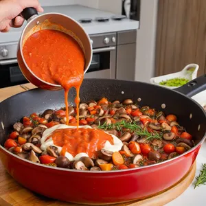 Рецепт Рагу с тыквой и шампиньонами в пряном соусе - Приготовление соуса