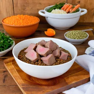 Рецепт Рассольник с бараниной и чечевицей - Подготовка мяса и чечевицы