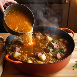 Рецепт Рассольник с бараниной и чечевицей - Сборка рассольника