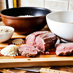 Рецепт Рассольник с бараниной и курагой - Подготовка мяса и крупы