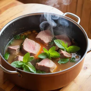 Рецепт Рассольник с бараниной и мятой - Подготовка мяса и варка бульона