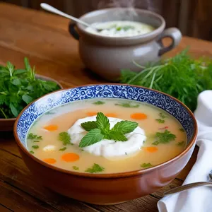 Рецепт Рассольник с бараниной и мятой - Добавление зелени и подача