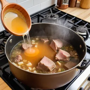 Рецепт Рассольник с бараниной и шпинатом - Приготовление бульона