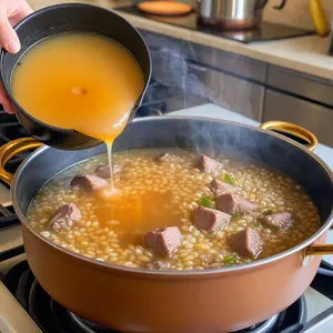 Рецепт Рассольник с бараниной и шпинатом - Добавление перловой крупы