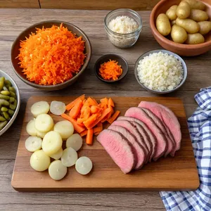 Рецепт Рассольник с говядиной и солеными огурцами - Подготовка ингредиентов