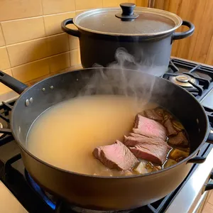 Рецепт Рассольник с говядиной и солеными огурцами - Приготовление бульона