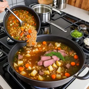 Рецепт Рассольник с языком и картофелем - Сборка рассольника