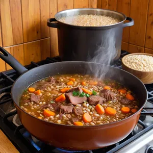 Рецепт Рассольник с копченой грудинкой и фасолью - Приготовление бульона