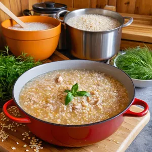 Рецепт Рассольник с курицей и перловкой - Подготовка курицы и перловки