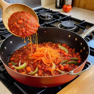 Рецепт Рассольник с курицей и перловкой - Обжарка овощей
