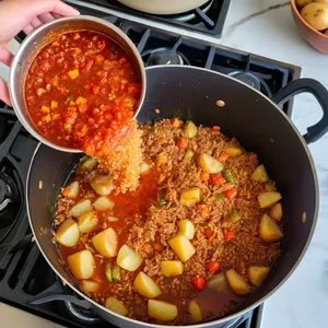 Рецепт Рассольник с морепродуктами и рисом - Добавление риса и овощей