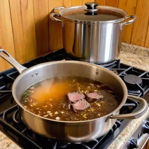 Рецепт Рассольник с олениной и диким рисом - Приготовление бульона
