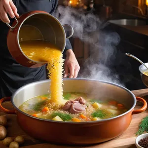 Рецепт Рассольник с перепелкой и киноа - Сборка рассольника