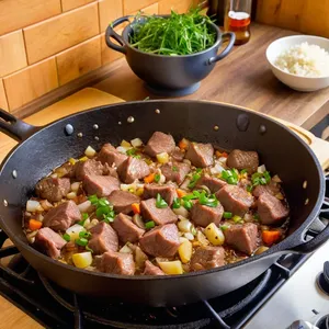 Рецепт Равиоли с бараниной и мятным соусом - Приготовление начинки из баранины