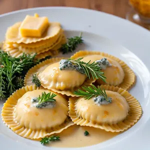 Рецепт Равиоли с фаршем из кабана и можжевеловым соусом - Варка равиоли и подача