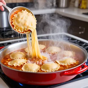 Рецепт Равиоли с говядиной и розмарином - Варка равиоли