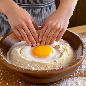 Рецепт Равиоли с каштанами и сливочно-грибным соусом - Приготовление теста для равиоли