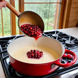 Рецепт Равиоли с олениной и брусничным соусом - Приготовление брусничного соуса