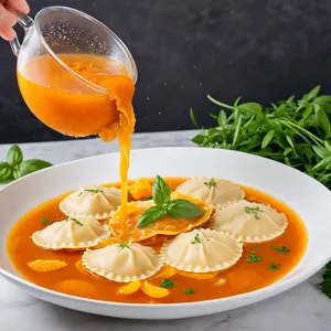 Рецепт Равиоли с уткой и апельсиновым соусом - Варка равиоли и подача