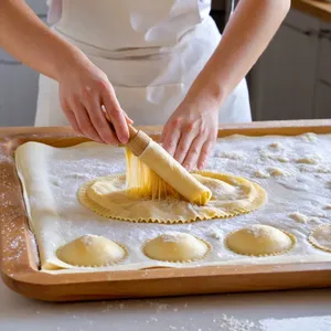 Рецепт Равиоли с уткой и гранатово-медовым соусом - Формирование равиоли