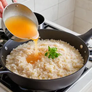 Рецепт Ризотто с редькой и горчичным маслом - Варка риса