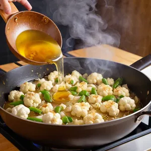 Рецепт Ризотто с цветной капустой и трюфельным маслом - Обжарка овощей