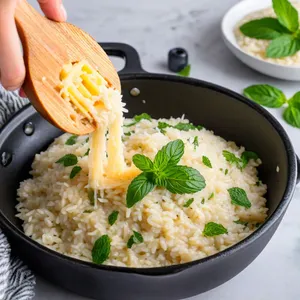 Рецепт Ризотто с зеленым горошком и мятой - Завершение и добавление мяты