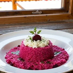 Рецепт Ризотто со свёклой и козьим сыром - Финальная подача