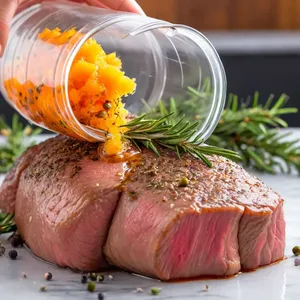 Рецепт Ростбиф с апельсиновой цедрой и можжевельником - Маринование мяса