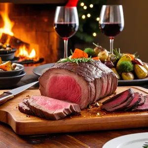Рецепт Ростбиф с чесночным маслом и прованскими травами - Отдых и подача