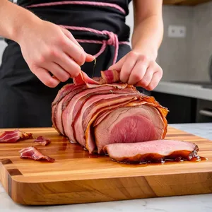 Рецепт Ростбиф с хрустящей корочкой из бекона и кленовым сиропом - Обертывание беконом