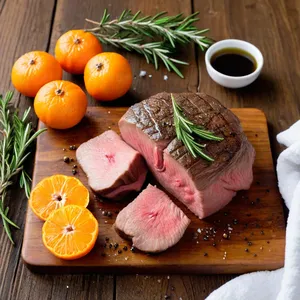 Рецепт Ростбиф с мандариновой глазурью и розмарином - Подготовка мяса и маринада
