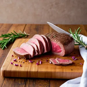 Рецепт Ростбиф с соусом из красной смородины и розмарином - Отдых и нарезка мяса